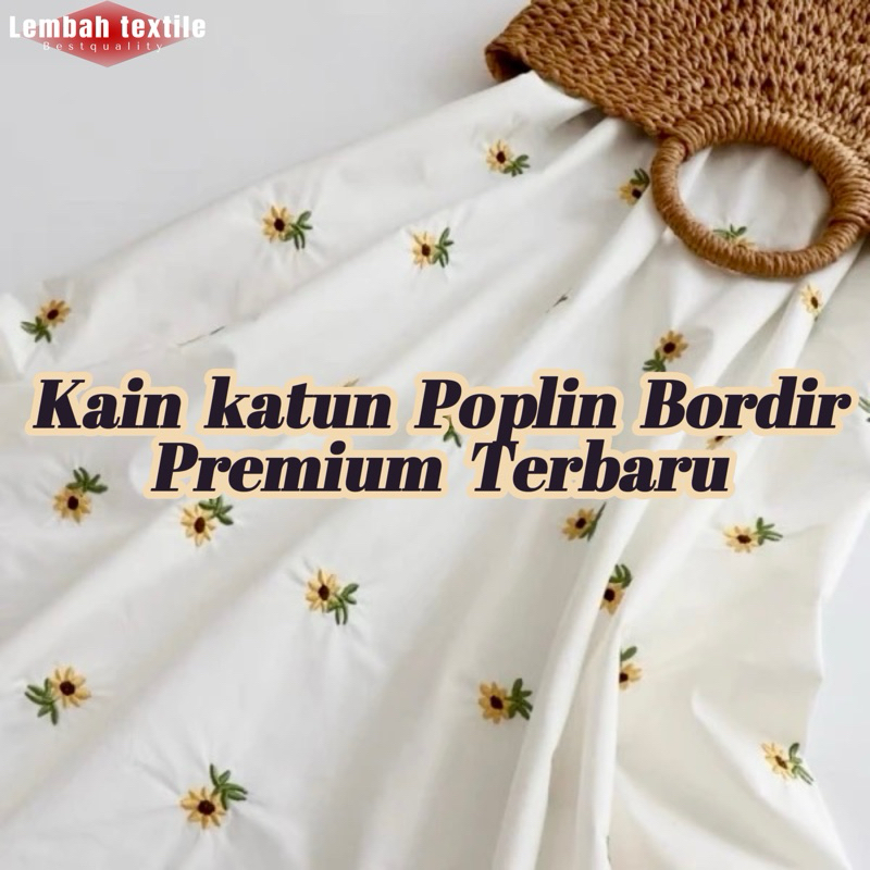 PROMO Kain Katun Poplin Bordir/Katun Poplin Bordir /Kain Katun Meteran/Kain Katun Bordir Meteran