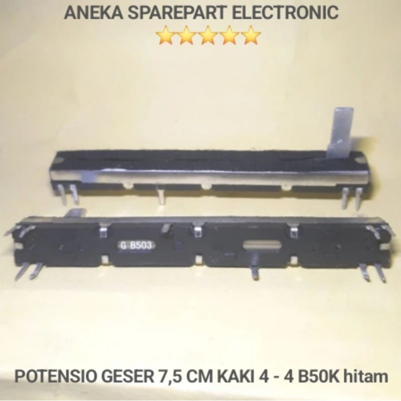POTENSIO GESER 7,5 CM KAKI 4 - 4 B50K hitam