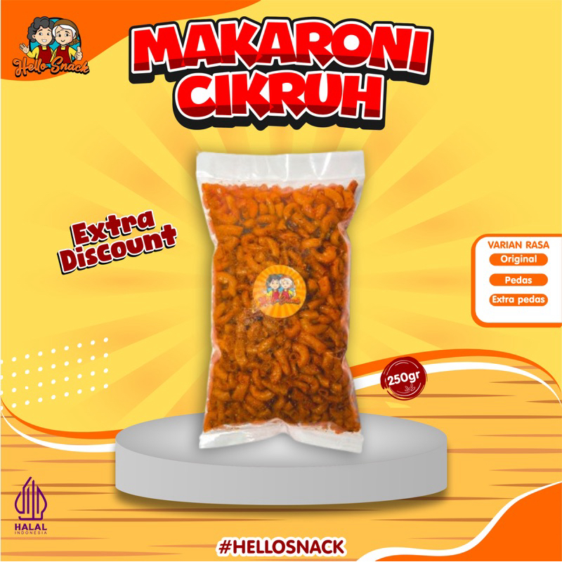 

PAKET HEMAT !!! 250gr Makaroni Cikruh Viral Pedas / Ext Pedas / Original Daun Jeruk.