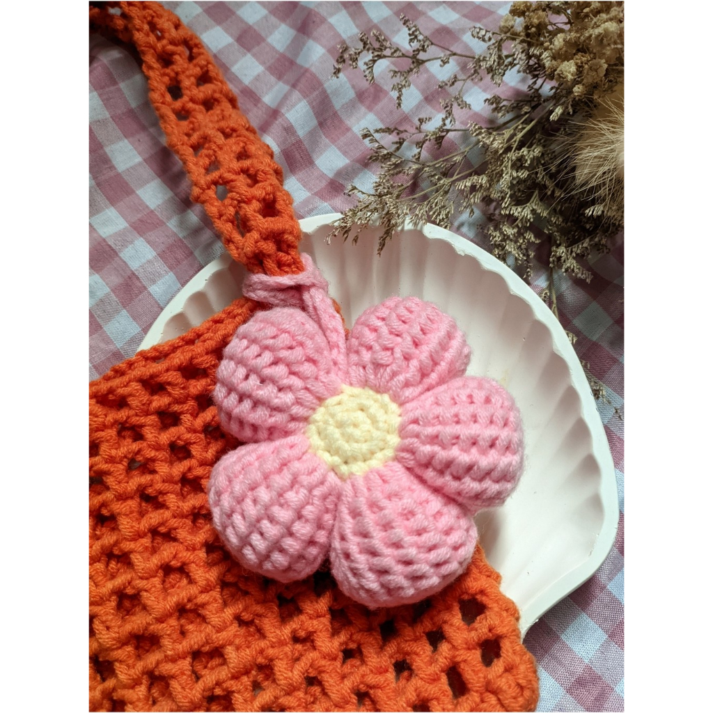 Flower Amigurumi Keychain | Gantungan kunci bunga rajut amigurumi