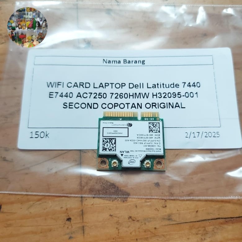 Wifi Card Laptop Dell Latitude 7440 E7440 AC7250 7260HMW H32095-001 Second Copotan Original