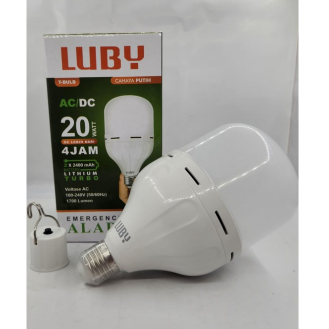 LUBY ALADDIN 20WATT / LAMPU LED EMERGENCY 20W / LAMPU AC DC 20Watt / 20W CAHAYA PUTIH