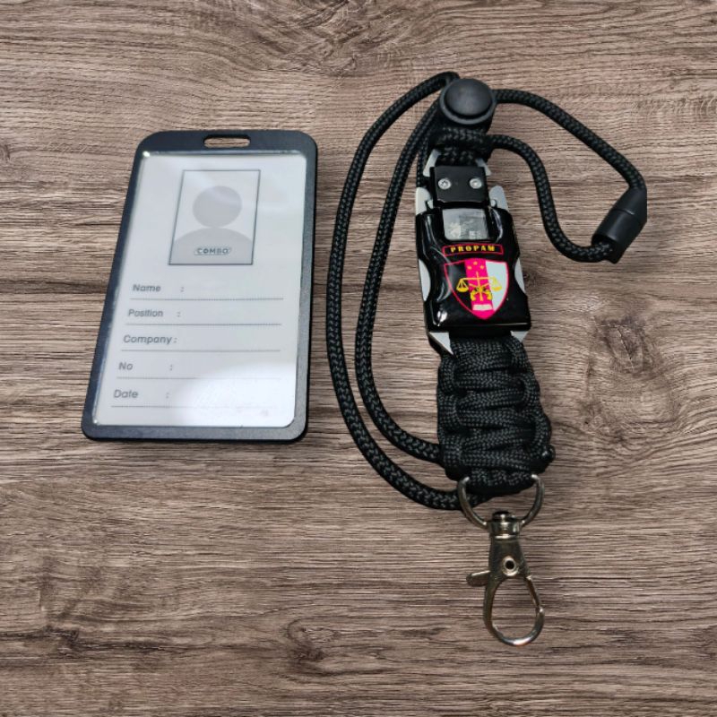 

lanyard tali id card custom propam polri holder