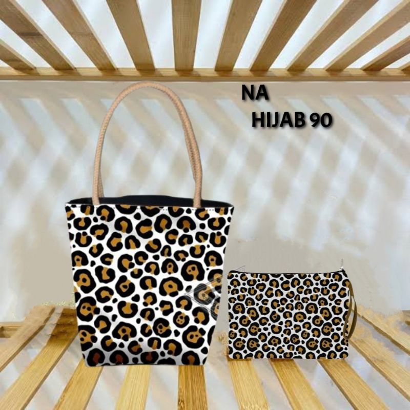 TOTE BAG WANITA/TOTE BAG MINI COUPLE LEOPARD/TOTE BAG TALI SUMBU