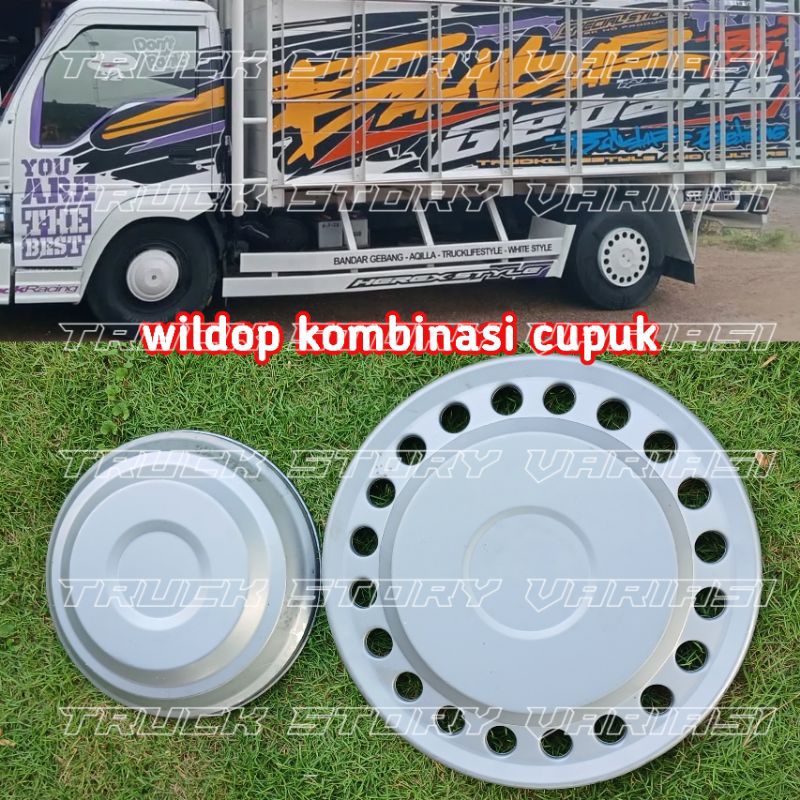 wildop truk Ring 15 dan 16 kombinasi cepuk 1set depan belakang bonus dudukan