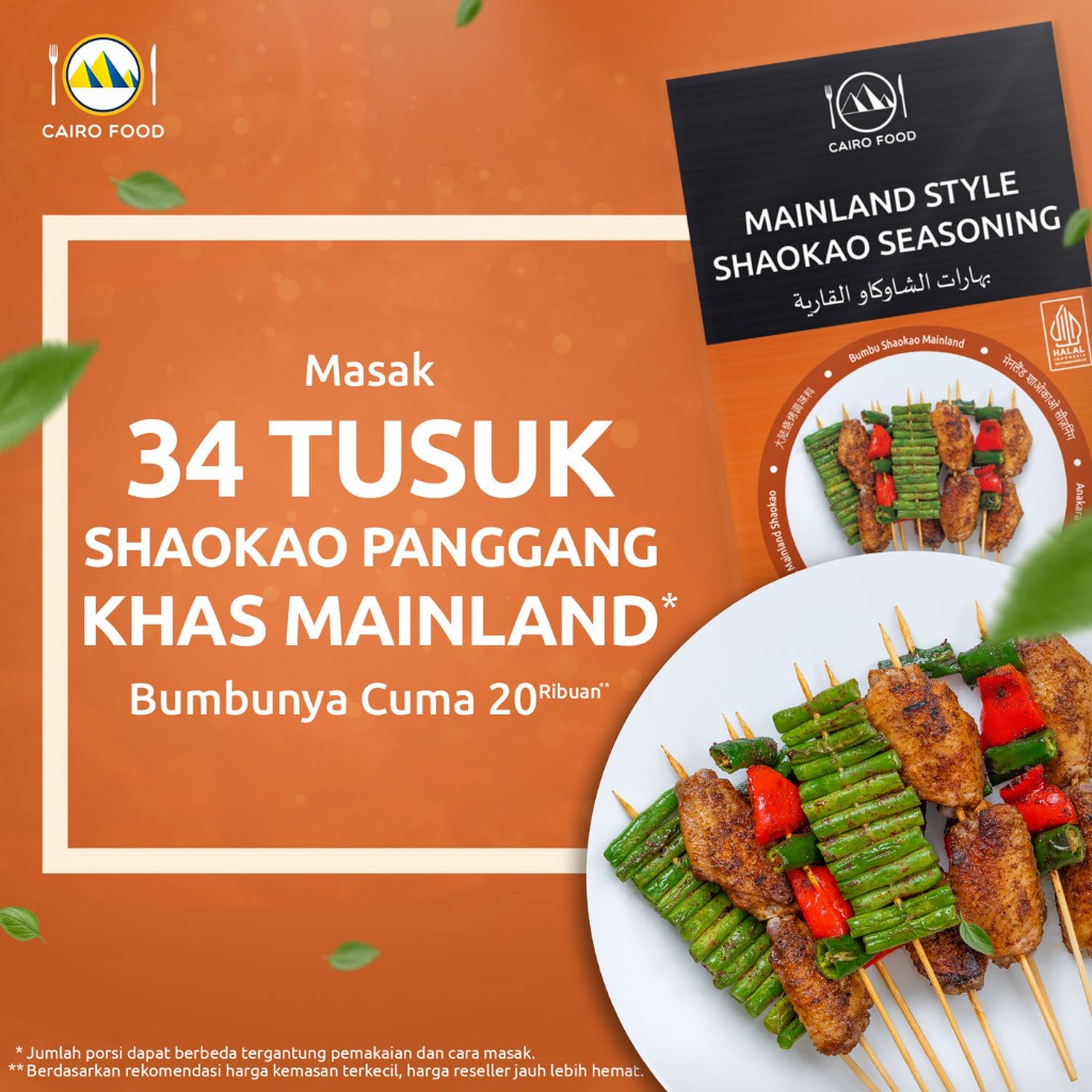 

Bumbu Shaokao Mainland Style Sehat Tanpa MSG, 100% Rempah MurniCairoFood