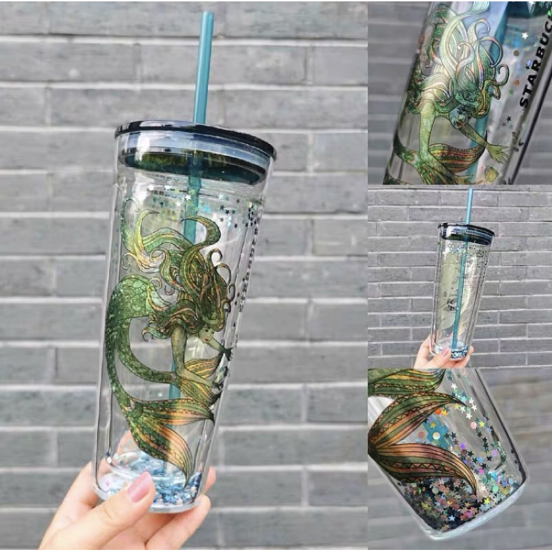Starbucks Mermaid Edition DW Glass Tumbler 591ml bahan KACA 