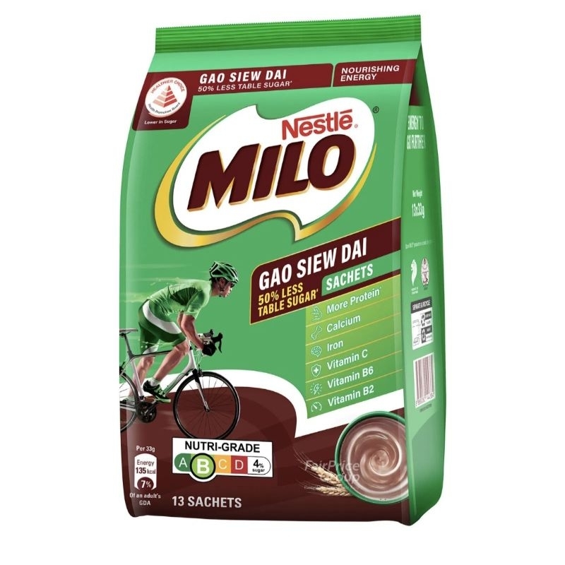 

Milo Gao Siew Dai Singapore Less Sigar Convenience pack 13 packs (13 sachets)
