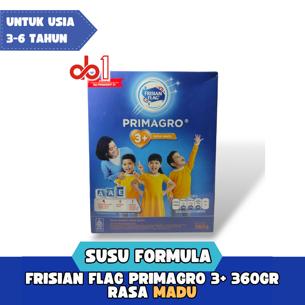 

SUSU PERTUMBUHAN BATITA FRISIAN FLAG PRIMAGRO 3+ KEMASAN 360GR RASA MADU
