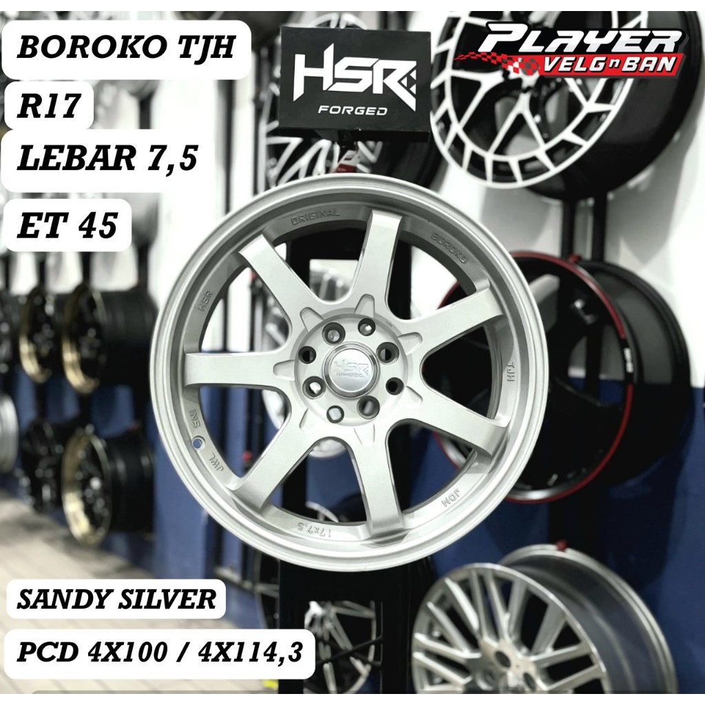 VLEG MOBIL RING17 PALANG7 SILVER HSR BOROKO TJH R17 L75 PCD4X100/4X114,3 ET45 SILVER UNTUKVIOS FREED