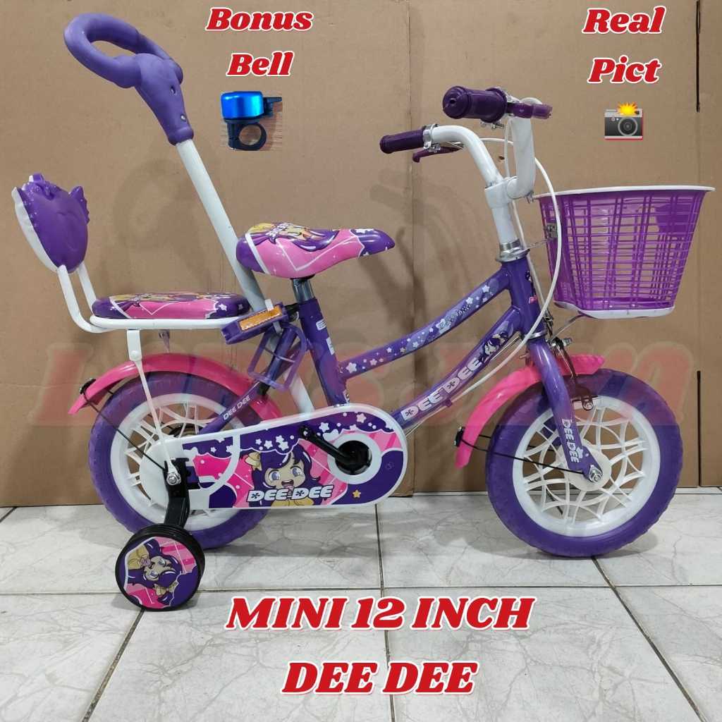BONUS BELL Sepeda anak perempuan ukuran 12 inch mini 12 DEE DEE sepeda cewek 12 sepeda keranjang
