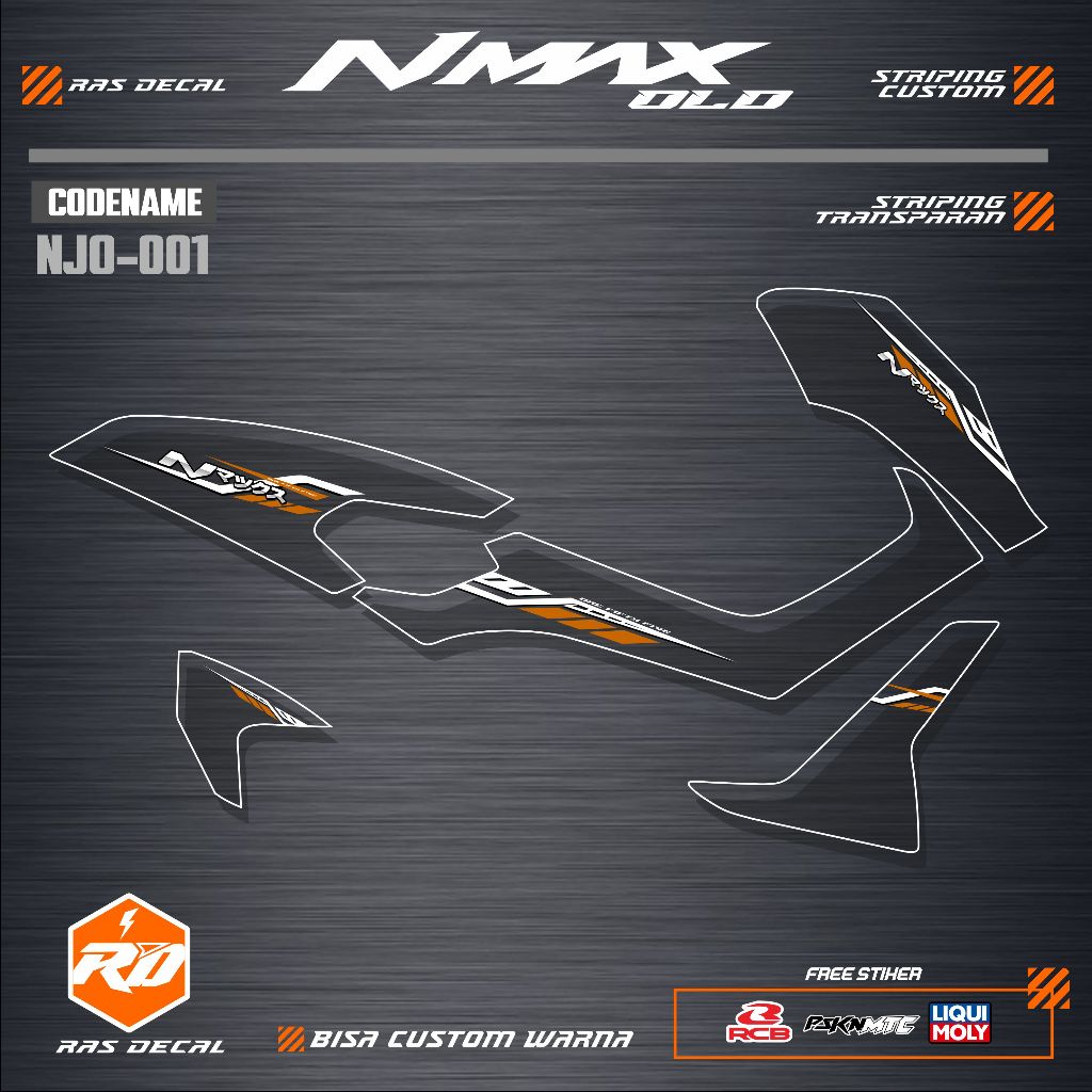 Striping Transparan NMAX 155 OLD Motif Nmax Japan/ Striping Transparan NMAX OLD 155