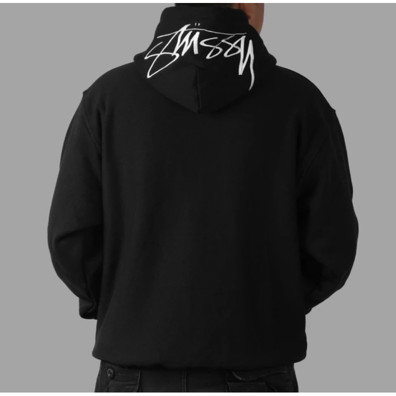 Stussy Back Applique Hood Black Hoodie  100% Original Authentic