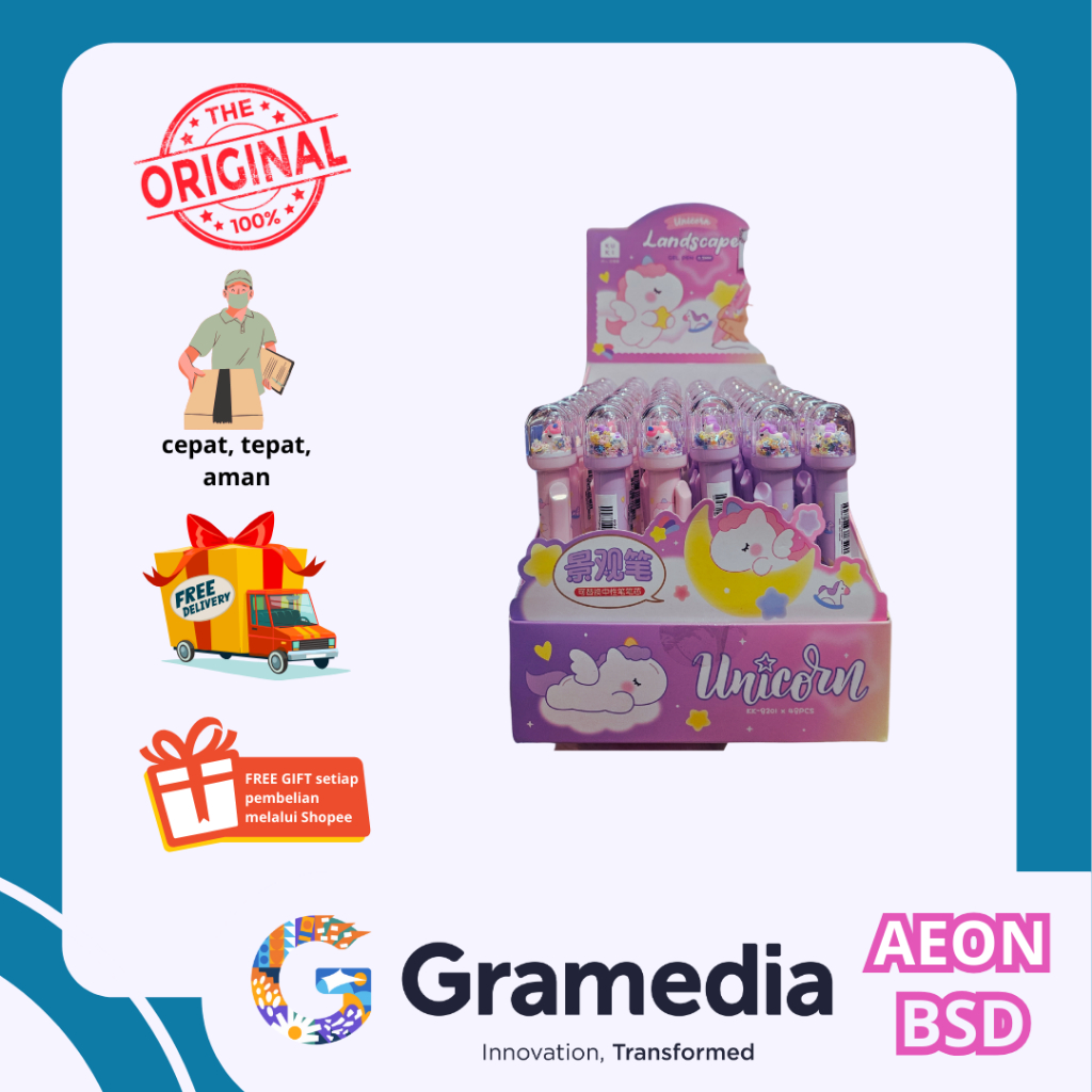 

GRAMEDIA BSD CITY - Kako Gel Pen Cute Unicorn Landscape KK-8201/48