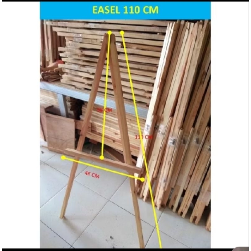 

tripod standing kayu frame foto 110 cm , tripod stand frame foto wedding , tripod stand papan tulis , tripod stand frame acara wedding