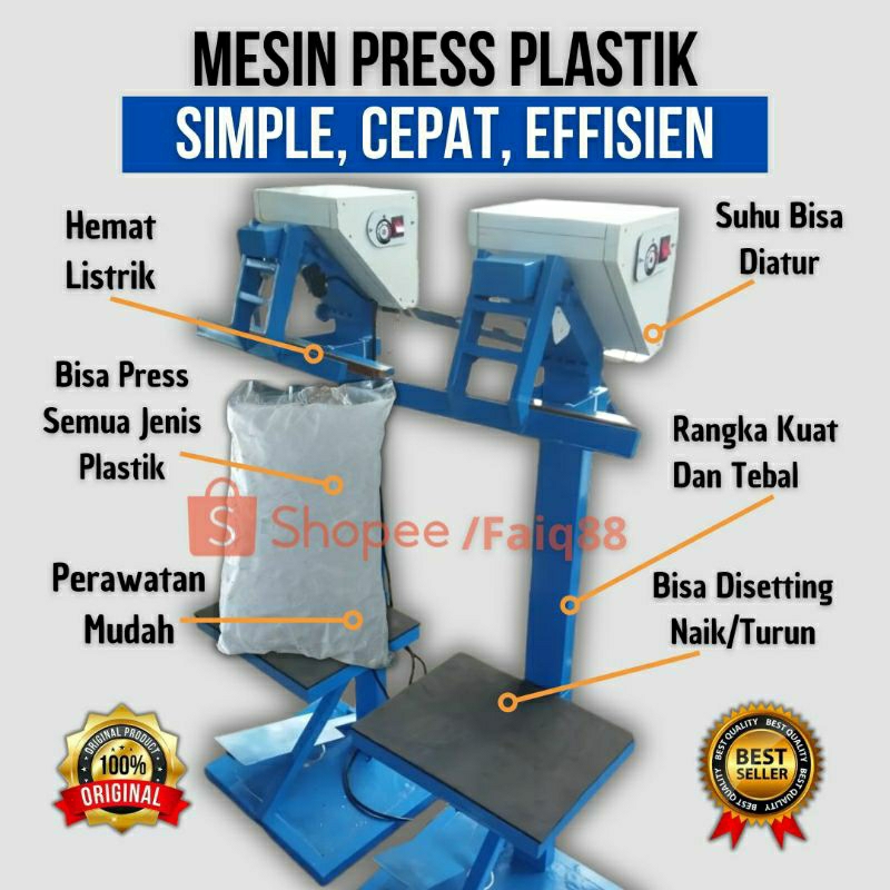sealer plastik es kristal 10kg 5 kg mesin pres plastik impulse