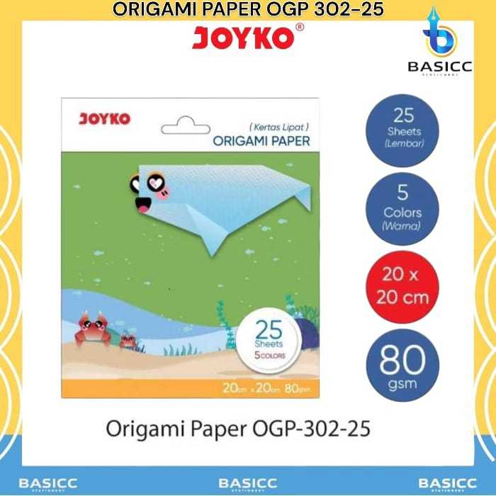 

Joyko Kertas Origami Paper 20cmx20cm OGP 302-25 @1 Set=25 Lembar