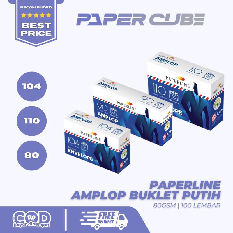 

PAPERLINE | 104 110 90 AMPLOP BUKLET PUTIH 100 LEMBAR