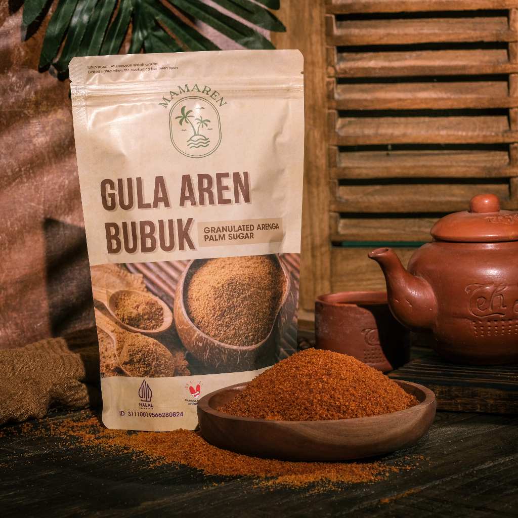 

MAMAREN PALM SUGAR POWDER PREMIUM - GULA AREN BUBUK PREMIUM - 500GR (GRANULATED PALM SUGAR)