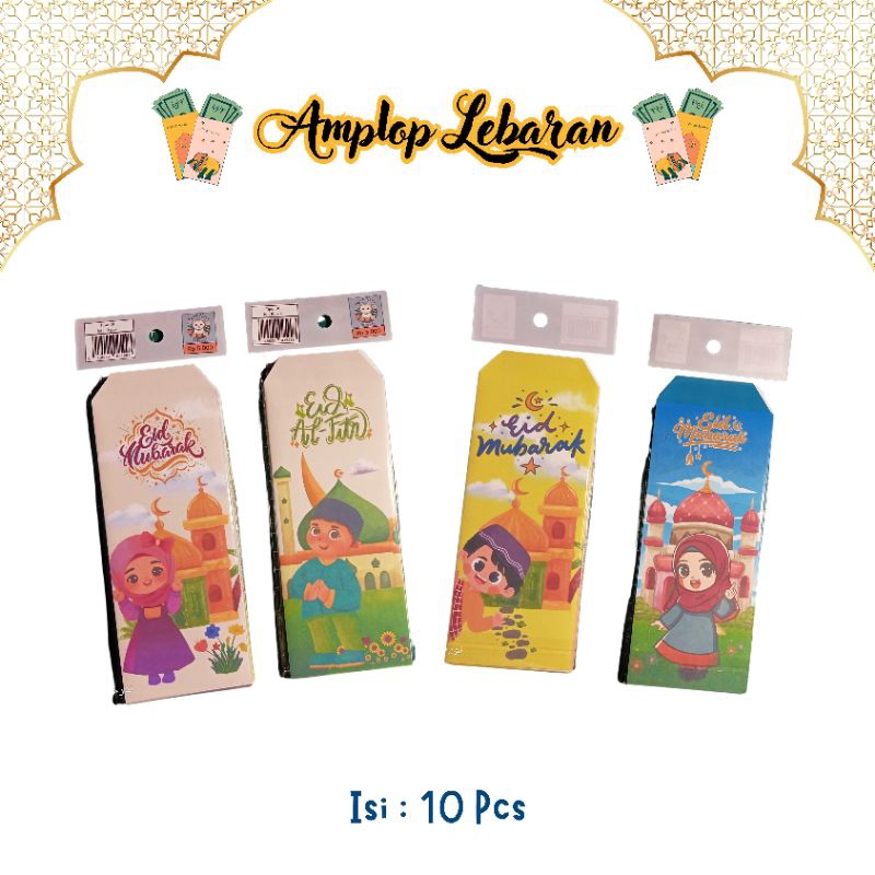 

(10 pcs) Amplop THR Lebaran Idul Fitri ukuran Besar/Kecil (Lucu dan estetik) tanpa lem