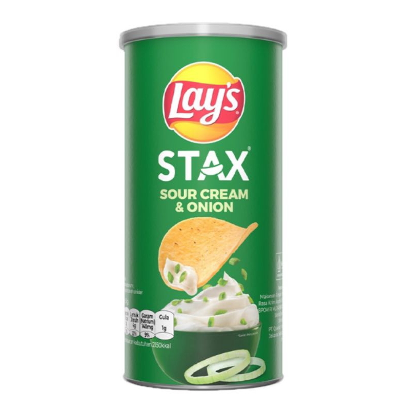 

Lay's Stax Keripik Kentang Rasa Sour Cream & Onion 70 g