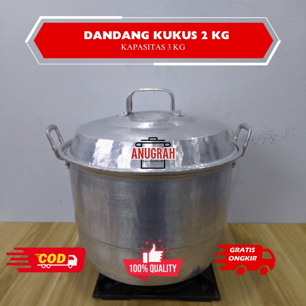 Dandang Kukus 2 KG Alumunium Tempa Anti Lengket Mudah Dibersihkan