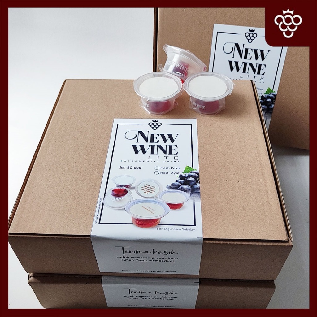 

Eksklusif Minuman Perjamuan Kudus Cawan Besar Lite + Hosti Polos Isi 100