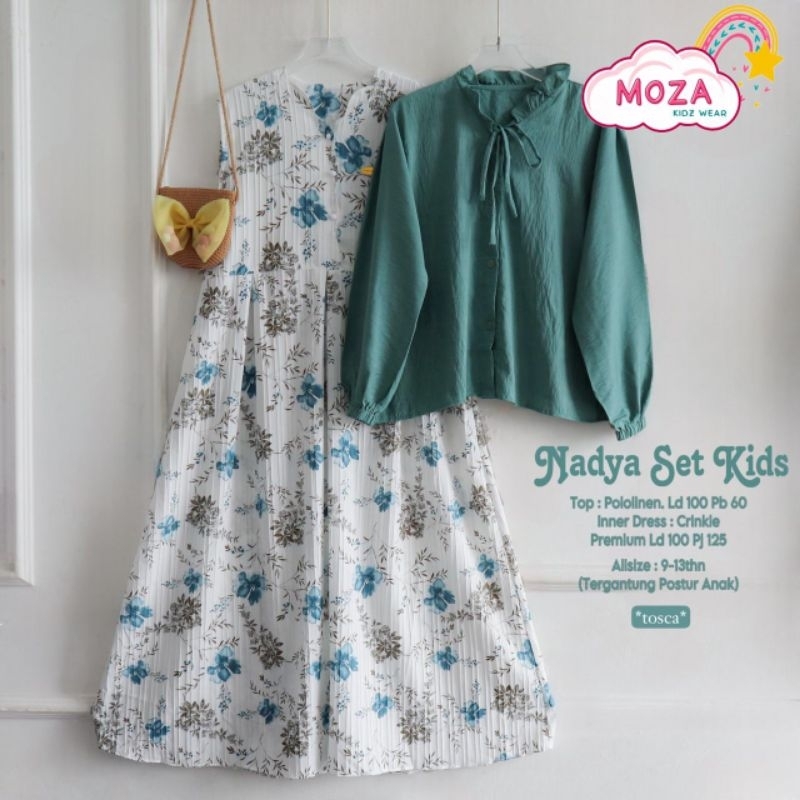 Nadya set kids by Moza fashion kids||untuk umur 9-13 tahun (tergantung postur anak)