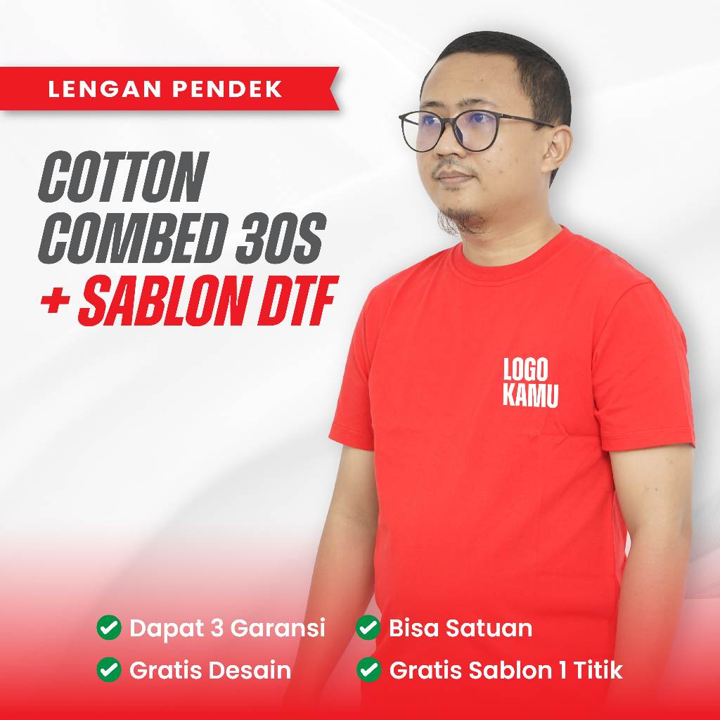 KAOS SABLON CUSTOM SATUAN COTTON COMBED 30S | SERAGAM KERJA KARYAWAN TOKO | DESAIN LOGO SENDIRI