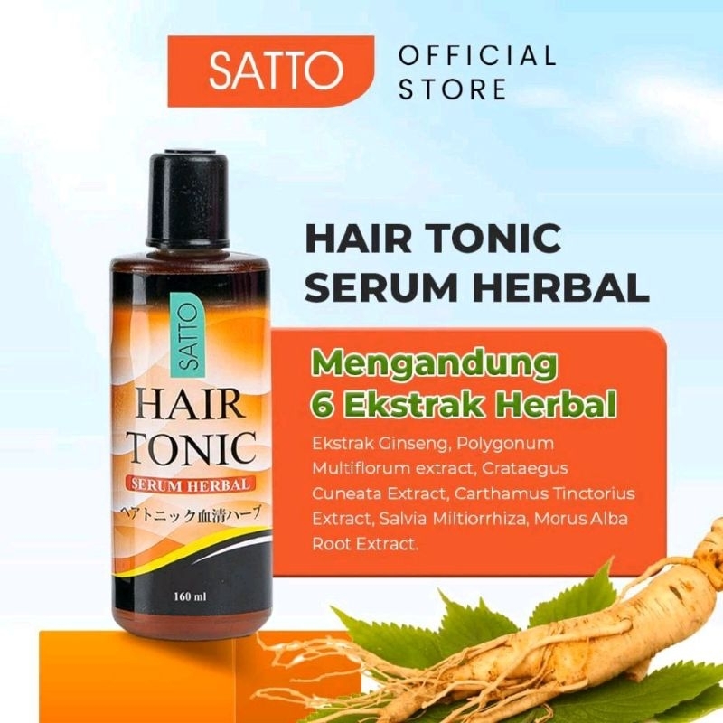 Satto Hair Tonic Serum Herbal 160 ml - Perawatan Rambut Hair Tonic Serum Herbal Satto