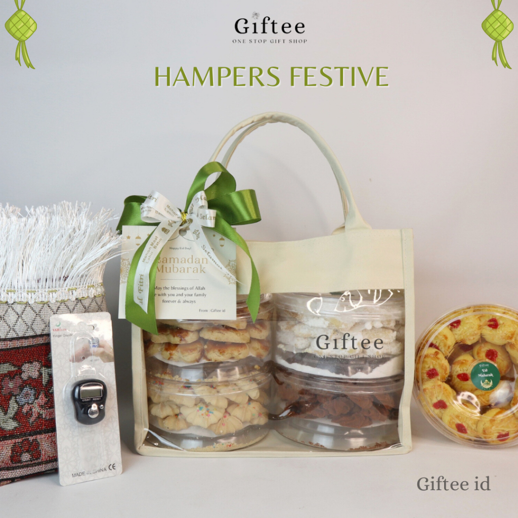 

HAMPERS LEBARAN FESTIVE TAS JINJING PREMIUM KUE KERING COOKIES SAJADAH KURMA NASTAR SKIPPY MIKA BAG KADO LEBARAN HADIAH BINGKISAN IDUL FITRI SOUVENIR LEBARAN GIFT SET PARCEL LEBARAN PARSEL EID MUBARAK RAMADHAN RAMADAN HARI RAYA MURAH BY GIFTEE ID
