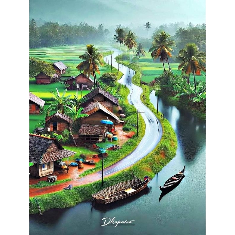 poster cetak jumbo pemandangan pedesaan hiasan dinding pemandangan pedesaan macam macam ukuran