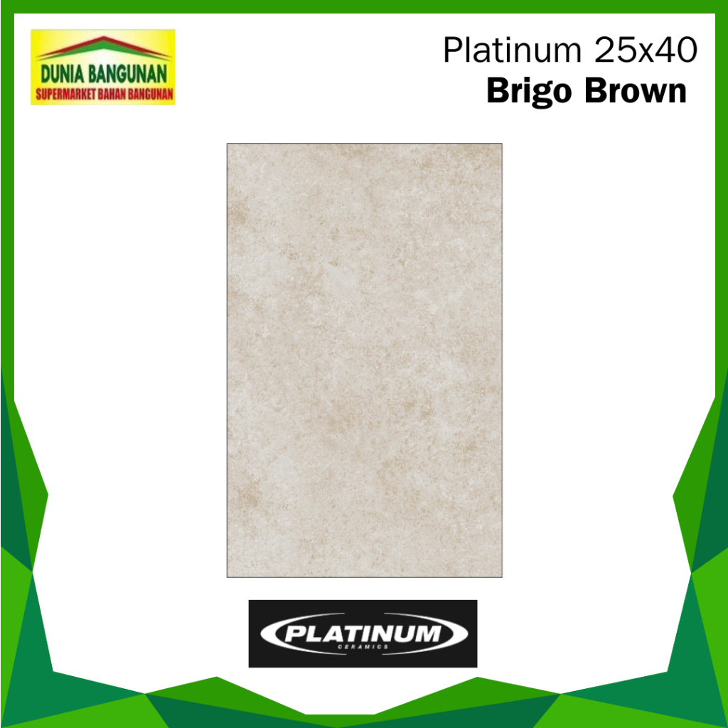 Keramik 25x40 Platinum Brigo Brown Keramik Matt/ Keramik Dinding Kamar Mandi / Keramik Dinding Dapur