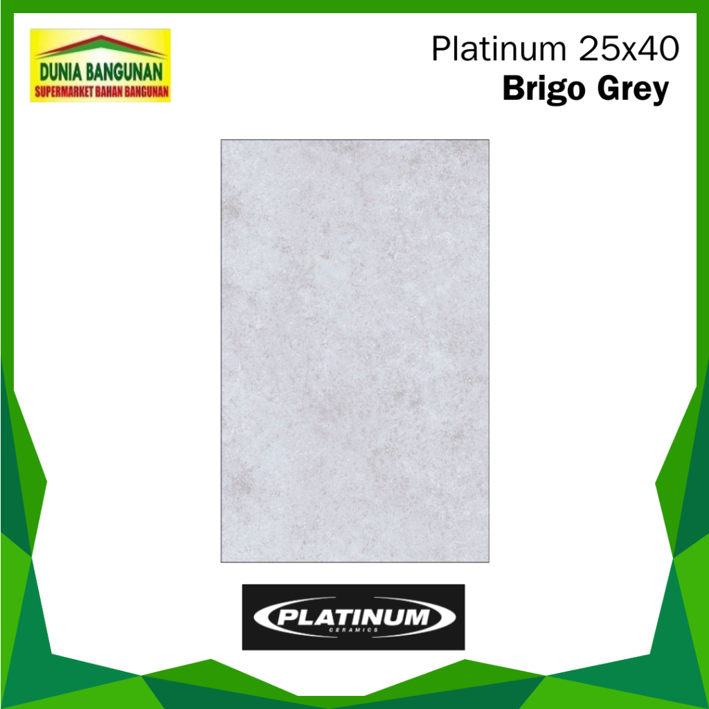 Keramik 25x40 Platinum Brigo Grey Keramik Matt/ Keramik Dinding Kamar Mandi / Keramik Dinding Dapur 
