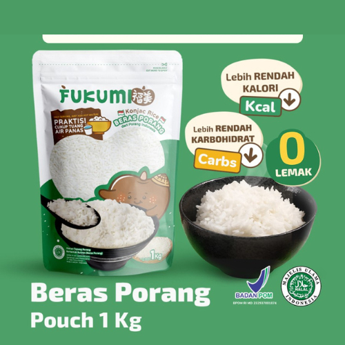 

FUKUMI Beras Porang Pouch 1 KG - Shirataki Rice