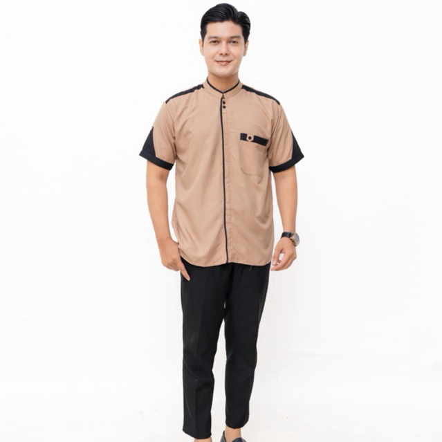 Baju Koko Pria Lengan Pendek Original El Rumi Motif Yisunsin - Baju koko Terbaru