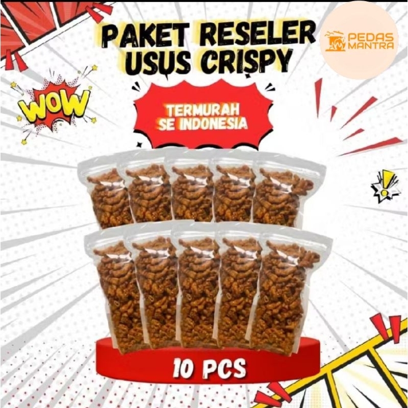 

Paket Reseller 10Pcs Usus Ayam Crispy 100gr Pedas/Original Asin Daun Jeruk Food Snacks Keripik Cemilan - Kripik