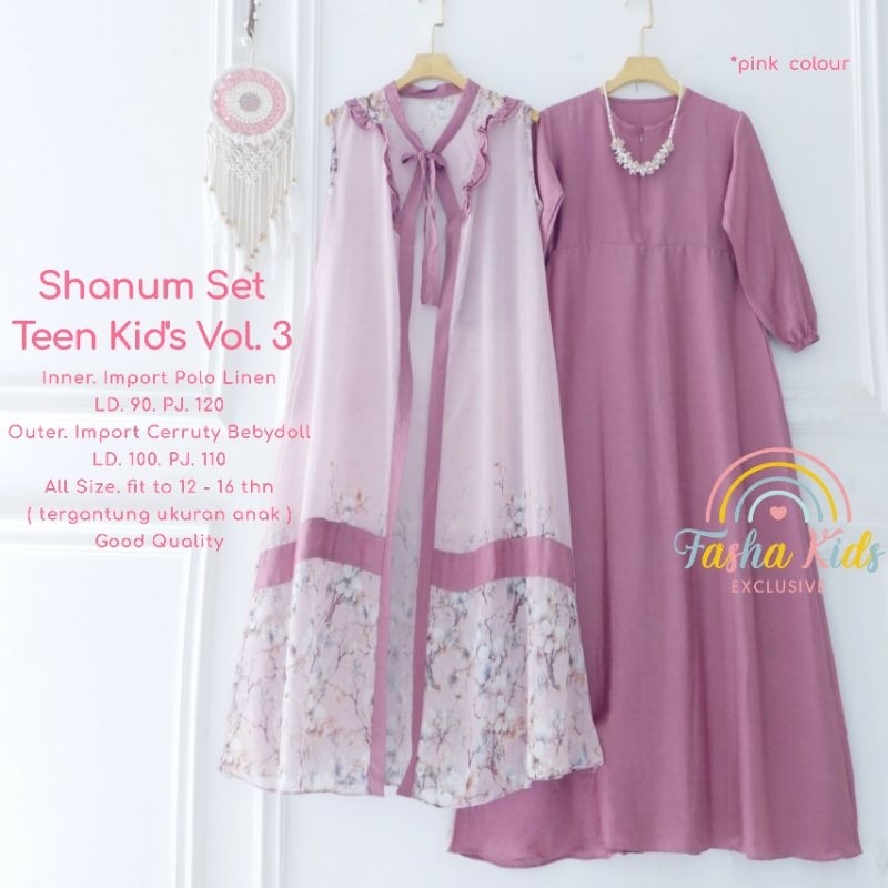 Set Gamis Outer • Setelan gamis remaja • Setelan Inner Outer • Jazilia Shanum Kids by Fasha