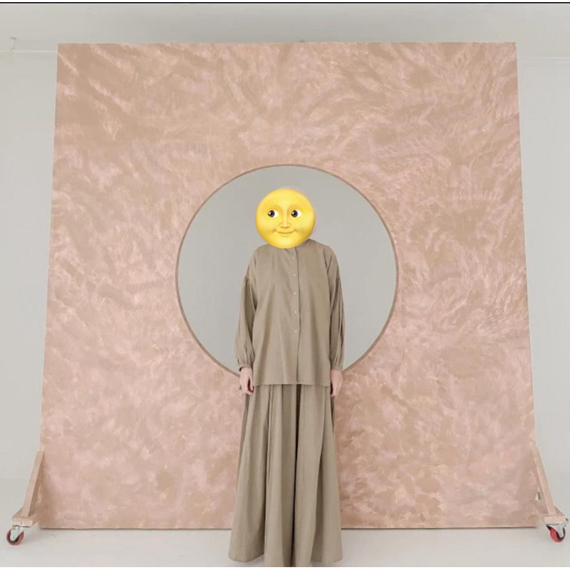 Preloved Masa Linen Set: puff sleeve top + skirt