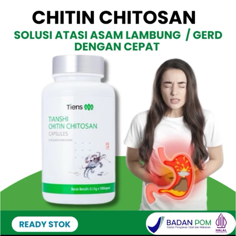 Chitin Chitosan - Serat Chitin Herbal Cina TCM | Murni Mengatasi Asam Lambung GERD Maag Kronis | Men