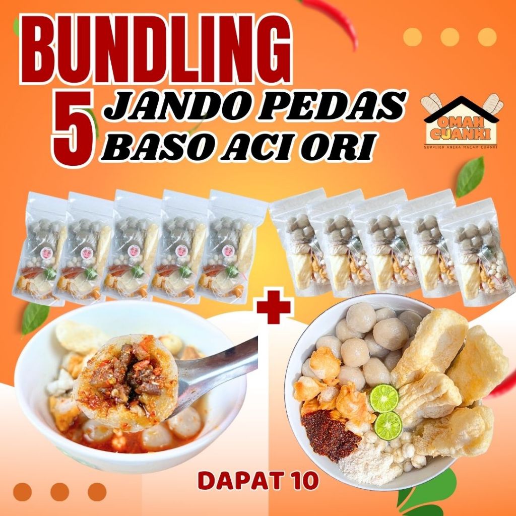 

PAKET BUNDLING 10, BOCI JANDO PEDAS 5PCS MIX BOCI ORI 5PCS Hotpot Instan Food Kaldu