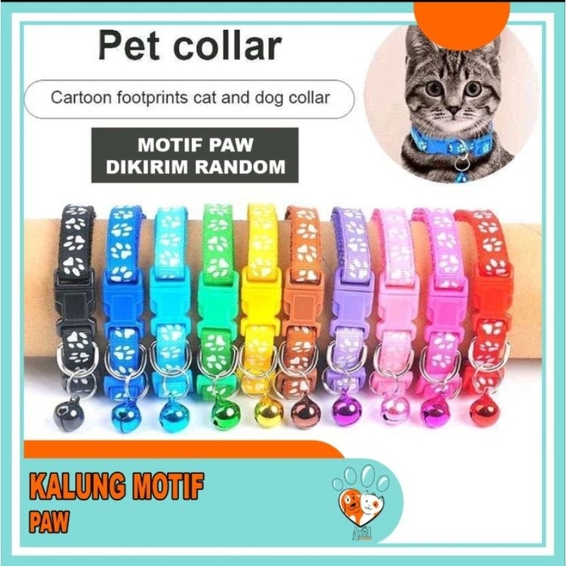 Grosir Kalung Kucing Motif Paw telapak kaki tebal Krincing 14mm Axel Petshop