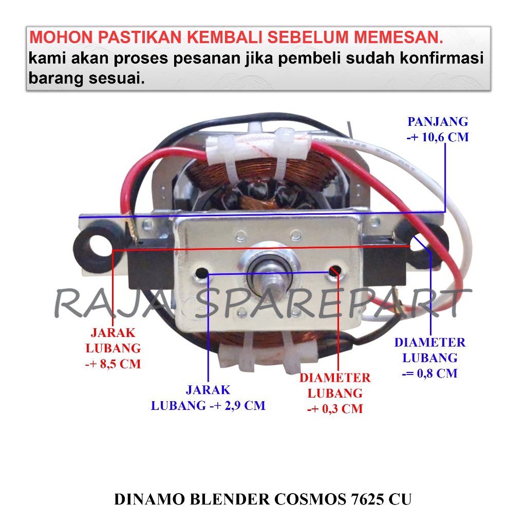 DC7C MOTOR DINAMO BLENDER / MESIN BLENDER / DINAMO BLENDER COSMOS 7625 CU