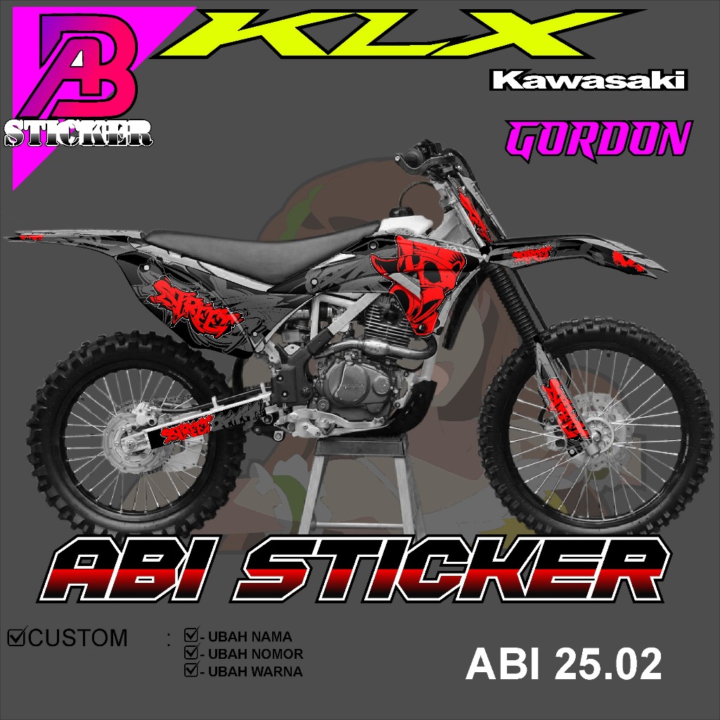 COD TERBARU Decal Sticker KLX GORDON FULL BODY New Motif kawasaki gordon