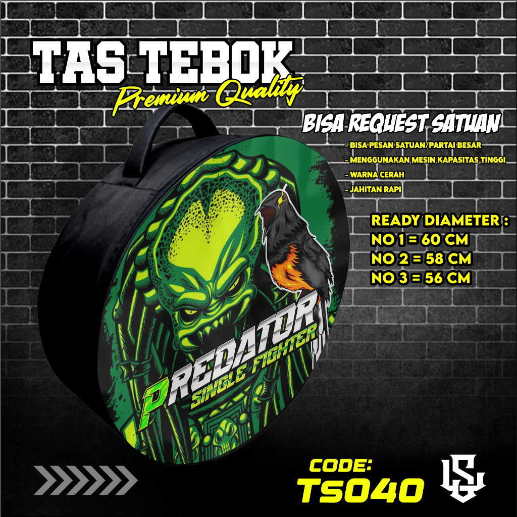 tas tebok murai motif predator ransel gendong jinjing bawa tebok sangkar murai printing