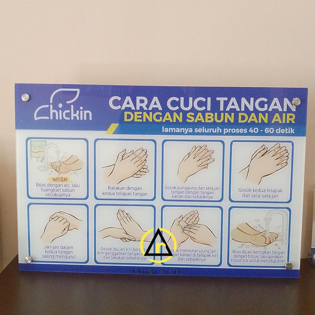 

Akrilik Custom Cuci Tangan dengan Sabun dan Air - Akrilik Custom Logo/ Instansi - Kesehatan