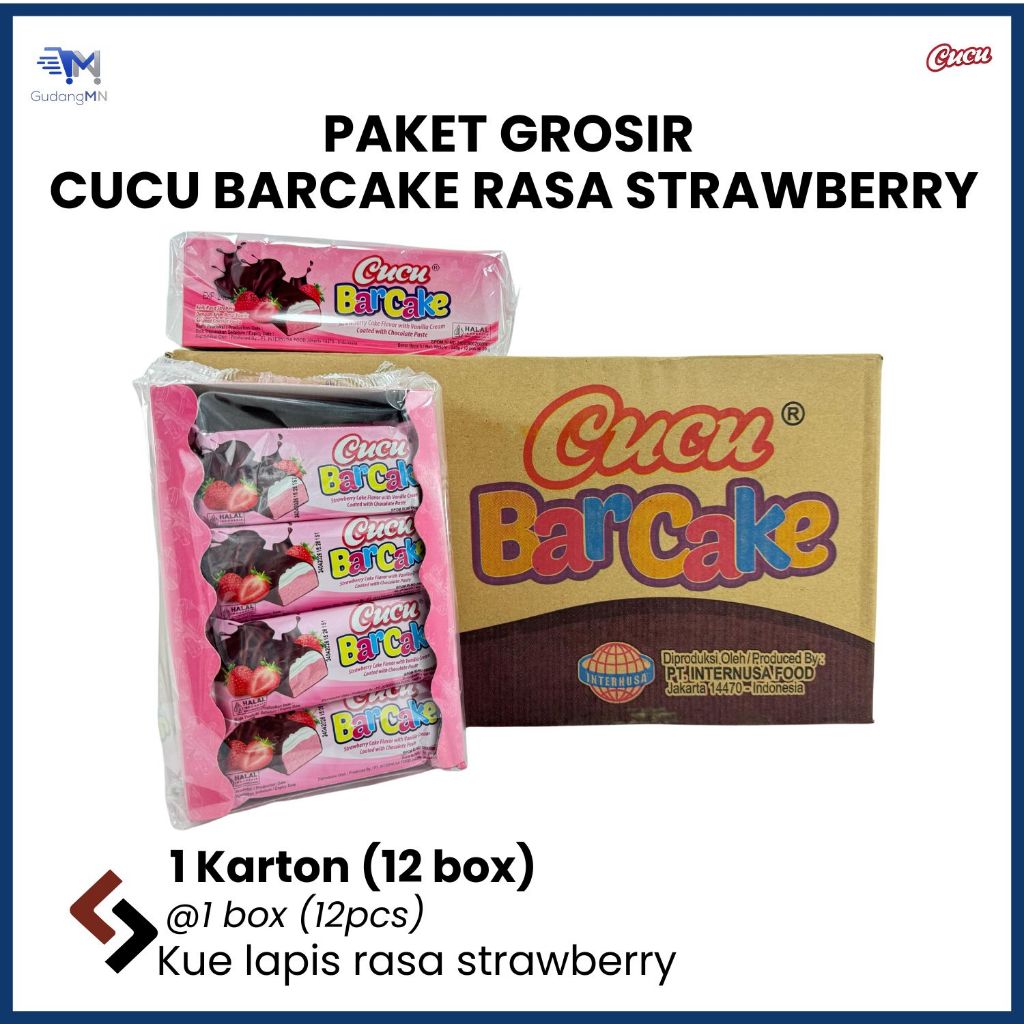 

[PAKET GROSIR 1 KARTON] CUCU BARCAKE RASA STRAWBERRY