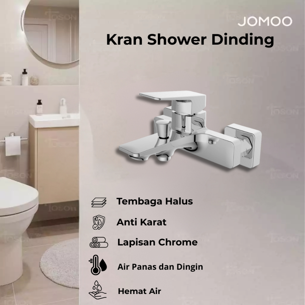 JOMOO Shower Air Dinding Panas Dingin Hemat Air / Kepala Pancuran Air Panas dan Dingin / Bathup Fauc