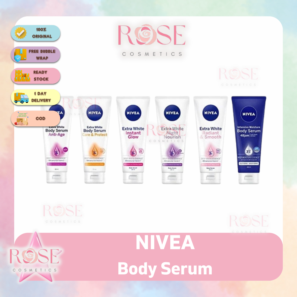 NIVEA Body Serum Extra White | Night | Repair Care Protect | Radiant | Glow | Hijab 180ml | Care and