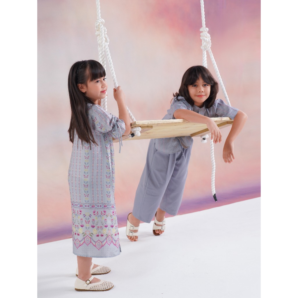 KELSEY DRESS BLUE - DRESS ANAK ALEZA